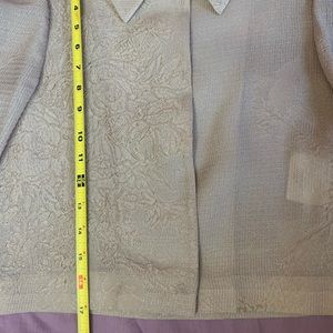 Genny | Jackets & Coats | Genny Embossed Floral Top Beige Nude | Poshmark